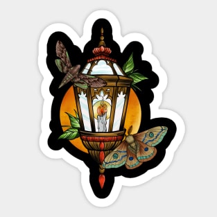 Moth lantern Sticker